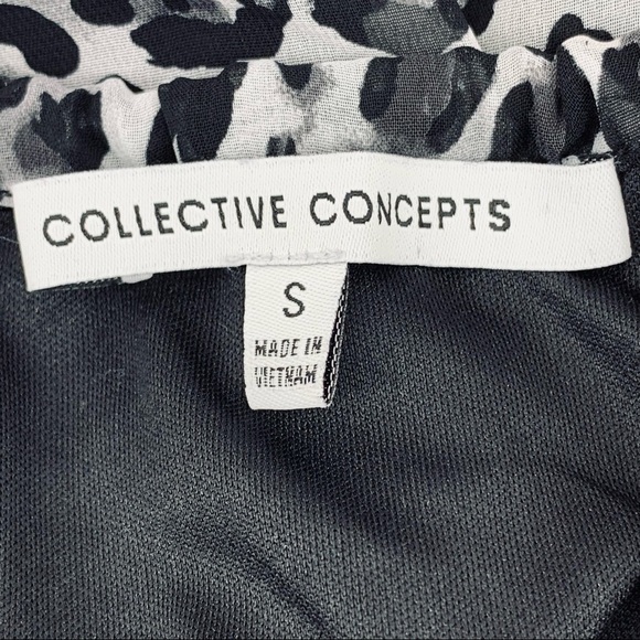 Collective Concepts Leopard Animal Print Chiffon Dress Size Small - Picture 7 of 8